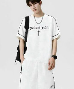 Bộ Quần áo Thể Thao Nam Mùa Hè Unisex, Hình Thêu Sắc Nét, Phong Cách Cao Cấp -sht165 – Minh Hà House