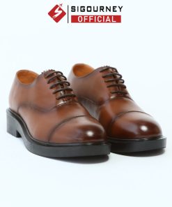 Giày Chunky Oxfords Da Bò Nappa Màu Nâu Patina Cực đẹp Sig-43 Bảo Hành 18 Tháng – Sigourney