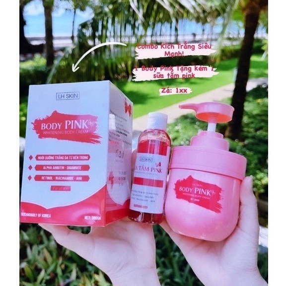 Kem Body Pink 300g Tặng Kèm 1 Sữa Tắm 100ml Giúp Da Trắng Hồng – Gdn