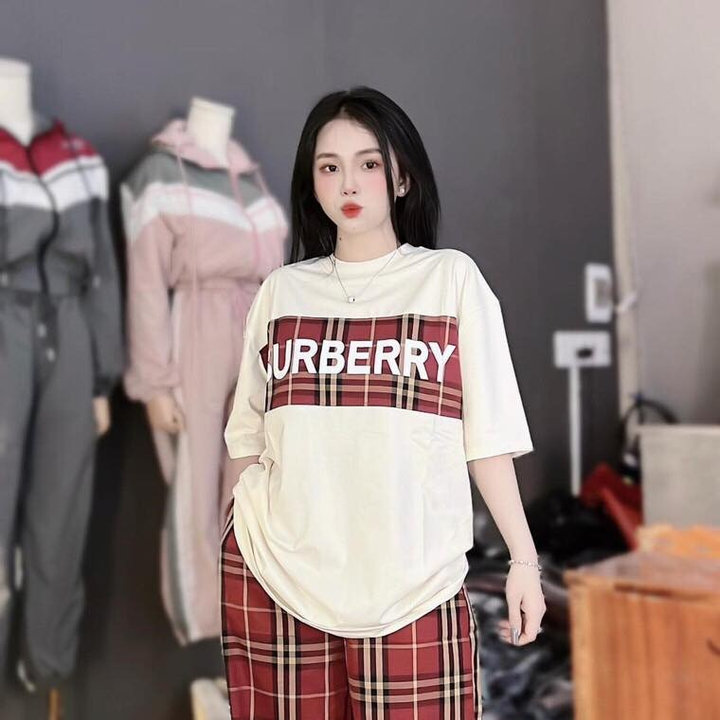 Set Bộ Thun Tăm Lạnh Burberry Phối Màu Bt80y- Nana House