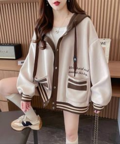 áo Khoác Hoodie Nam Nữ Form Rộng Phối Nút Bấm Nón 2 Lớp Thêu Chữ Work Hard -htm Fashion