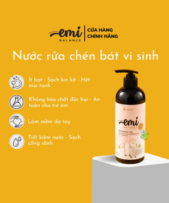 Nước Rửa Chén Bát Vi Sinh Emibalance 500ml An Toàn Cho Người Dùng Không Gây Khô Kích ứng Da Tay