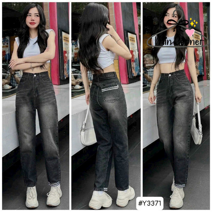 Baggy Jean Nữ Cotton Lưng Cao Mq143 – Min Corner
