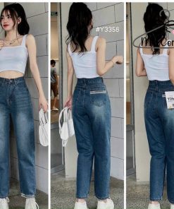 Baggy Jean Nữ Cotton Lưng Cao Mq145 – Min Corner