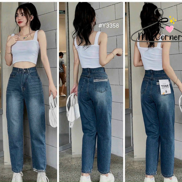 Baggy Jean Nữ Cotton Lưng Cao Mq145 – Min Corner