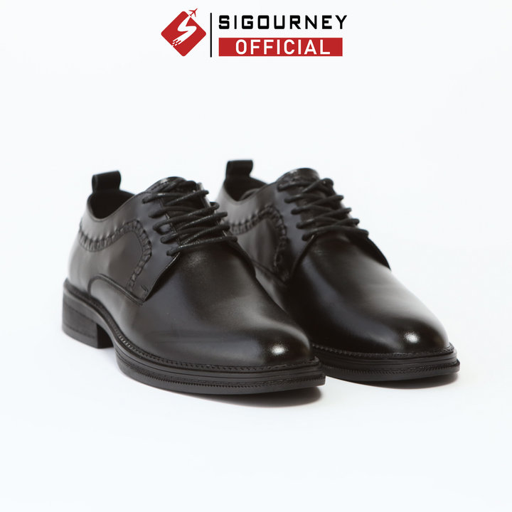 Giày Derby Da Bò Nappa Khâu Viền Nổi Sig-42 Màu đen Bảo Hành 18 Tháng – Sigourney