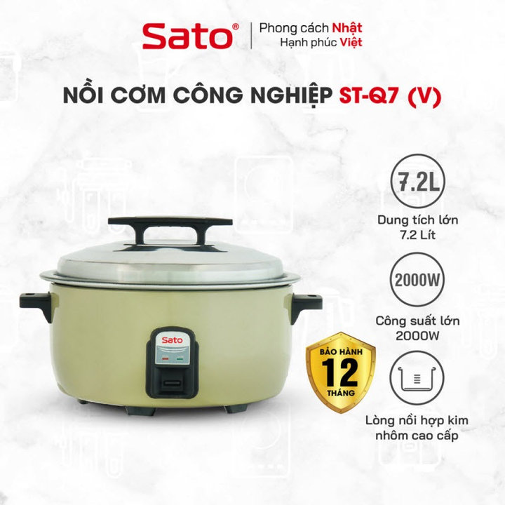 Nồi Cơm điện Công Nghiệp Sato Q7 (v) 7.2 Lít