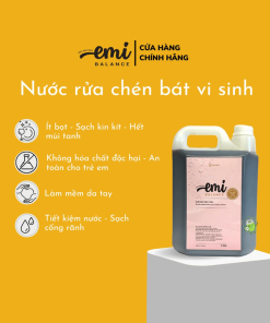 Nước Rửa Chén Bát Vi Sinh Emibalance 5l An Toàn Cho Người Dùng Không Gây Khô Kích ứng Da Tay