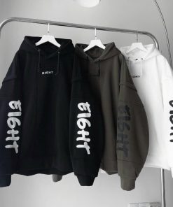 áo Khoác Nỉ Nam Nữ Form Rộng Tay Nối In Chữ Eight Thời Trang Gu8234- Sam Store