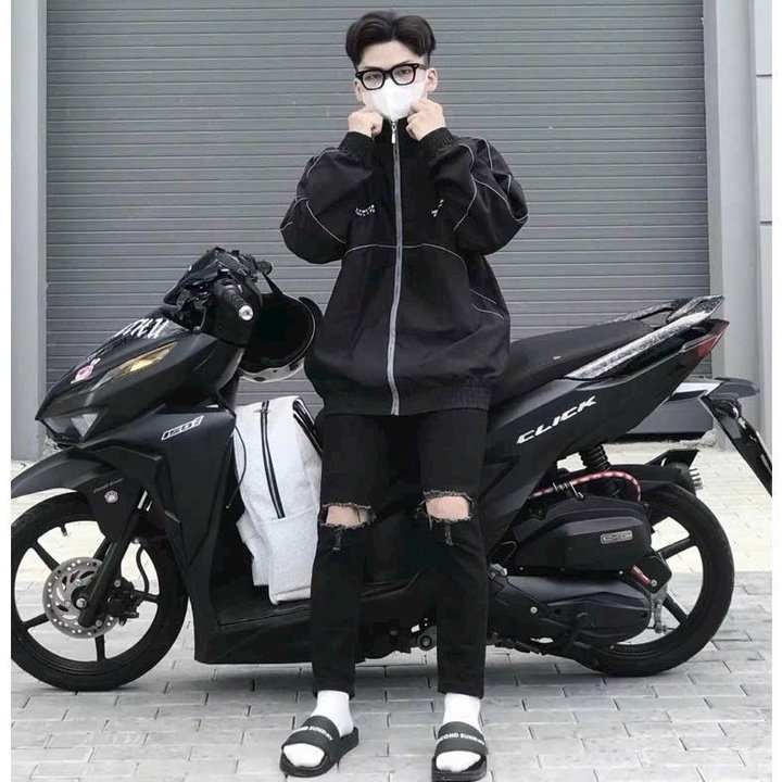 áo Khoác Dù Nam Nữ 2 Lớp Cổ Trụ In Nowsaigon Chạy Sọc Mí Viền -htm Fashion
