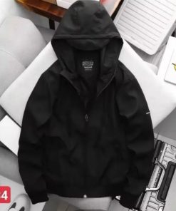 áo Khoác Dù Trơn Nam2 Lớp Có Nón Phối Khóa Kéo ở Túi Thiết Kế Túi Trong -htm Fashion