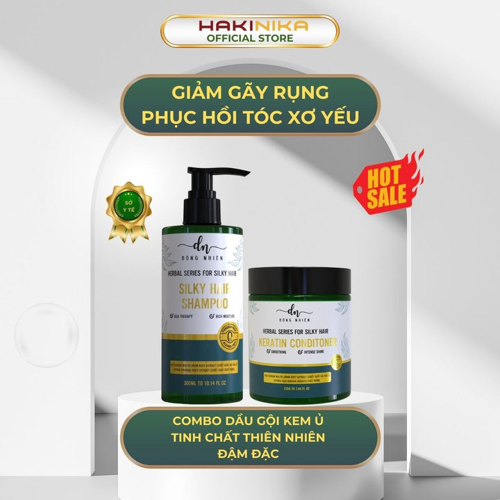 Combo Dầu Gội Giảm Rụng Tóc Và Kem ủ Tóc Phục Hồi, Giảm Hư Tổn Xơ Rối Tinh Chất Thiên Nhiên đậm đặc Herbal Dongnhien