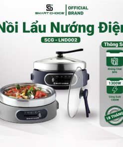 Nồi Lẩu Nướng điện đa Năng Smartchoice Scg-lnd002 4l 1300w- Smartchoice