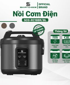 Nồi Cơm điện 1.8l Lòng Phủ Ceramic Smartchoice Scg-rc18br/bl-smartchoice