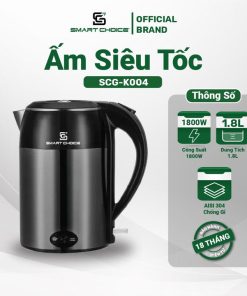 ấm Siêu Tốc Smartchoice Scg-k004 1.8l Có Nút Giữ ấm Tiện Lợi, Công Nghệ Sôi Nhanh- Smartchoice