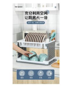 Kệ úp Bát đĩa 2 Tầng Có Chỗ Thoát Nước – Gdn