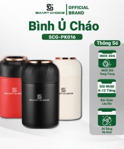 Bình ủ Cháo Giữ Nhiệt Inox 304 1050ml Tặng Kèm Muỗng Smartchoice Scg-pk016-smartchoice