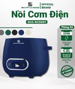 Nồi Cơm điện Mini Lòng Phủ Ceramic Chống Dính Tốt Siêu Bền 1.2l Smartchoice Scg-rc3001-smartchoice