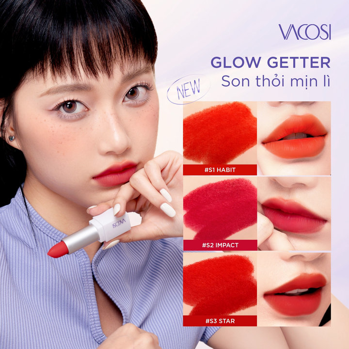 01 Cây Son Thỏi Mịn Lì Vacosi Vs13 Matte Lipstick Vacosi