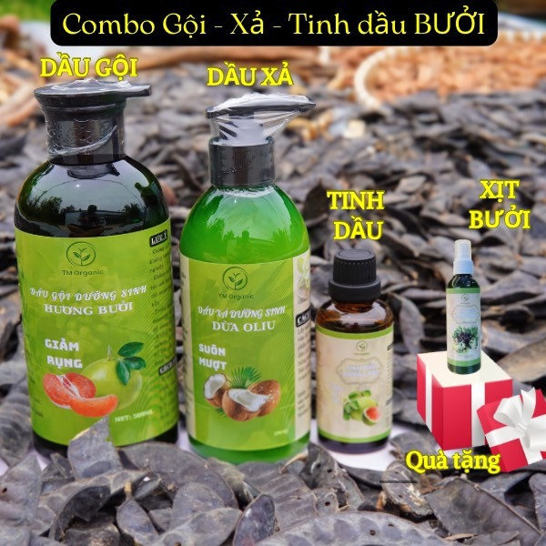 Combo Tóc Dành Cho Tóc Rụng Gồm 3 Chai Tặng 1 Xịt Bưởi – Tm Oganic