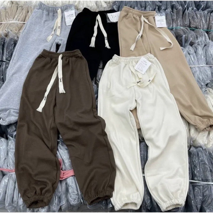 Combo 2 Quần Jogger Nữ Unisex ống Rộng Cạp Chun Bo Gấu, Chất Len Tăm Kiểu Dáng Trẻ Trung Ad618- ánh Dương