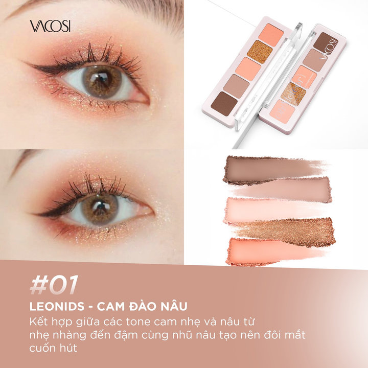 01 Bảng Màu Mắt 5 ô Vp29 Meteor Eyeshadow Vacosi