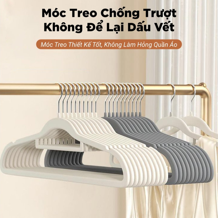 Set 5 Móc Treo Quần áo Bọc Nhung Smartchoice Scg-pk168, Set 5 Chiếc 3 Màu Trắng, Hồng, Xám Cao Cấp – Smartchoice