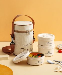 Hộp Cơm Giữ Nhiệt 2 Tầng Smartchoice Scg-pk039 Phong Cách Tối Giản Kèm Túi đựng Lunch Time – Smartchoice