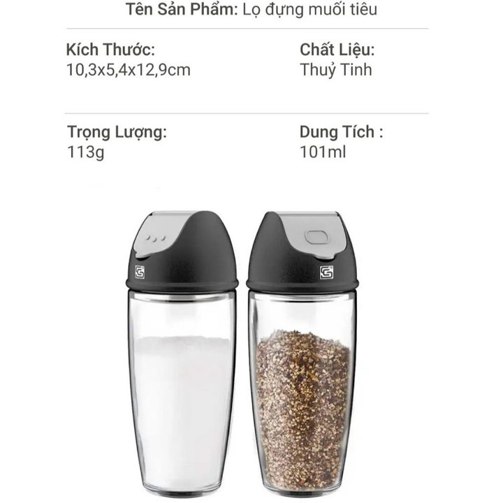 Set 2 Lọ Rắc Gia Vị Smartchoice Scg-pk138 đựng Muối Tiêu Thủy Tinh Cao Cấp – Smartchoice