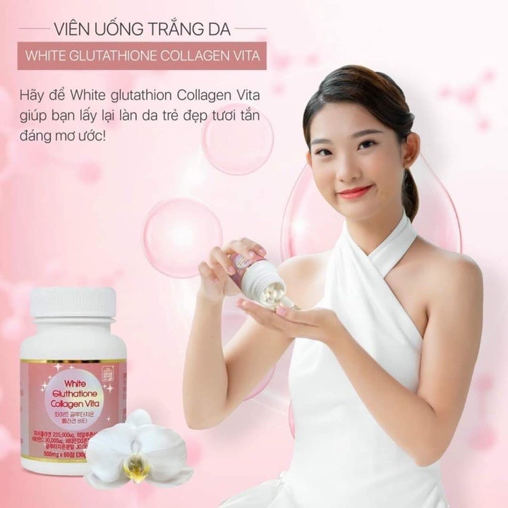 Viên Uống Trắng Da White Collagen Vita Giúp Da Trắng Sáng Mịn Màng Căng Bóng Ad629 – ánh Dương