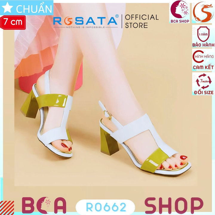 Giày Xăng đan Nữ Hở Mũi Cao 7 Phân Ro662 Phối Màu độc đáo, Tạo Nét Thanh Lịch Và Thời Trang – Rosata