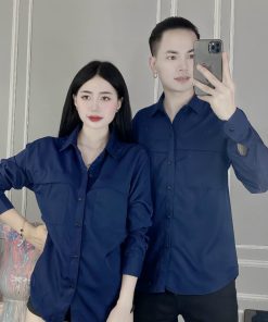 áo Sơ Mi Tay Dài Cotton Nam, Nữ Mẫu Trơn Mới – Soo1990