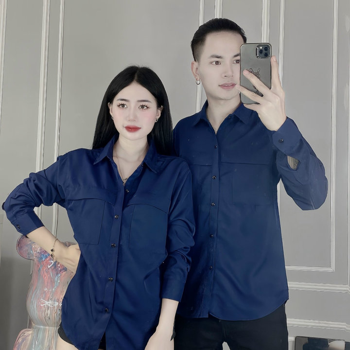 áo Sơ Mi Tay Dài Cotton Nam, Nữ Mẫu Trơn Mới – Soo1990