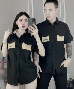 áo Sơ Mi Nam Nữ Tay Ngắn Phối Túi Màu Mới – Soo1990