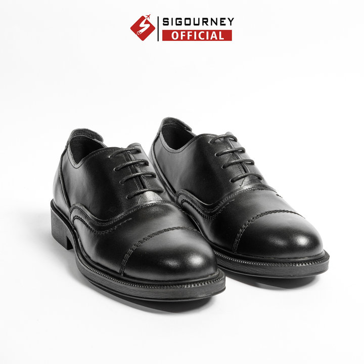 Giày Tây Nam Da Bò Nappa Dáng Oxfords Classic Màu đen Sig-48 Bảo Hành 18 Tháng – Sigourney