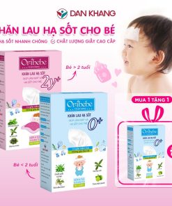 Khăn Lau Hạ Sốt Oribebe Cho Bé Giúp Hạ Nhiệt Giảm Sốt 0+/2y+ Hộp 4 Túi X 6 Khăn – Oribe