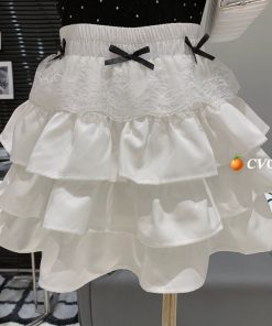 Chân Váy 3 Tầng Phối Ren đính Nơ Cv05- Lê Phương Boutique