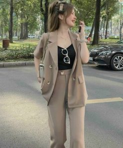 Sale Sốc Set áo Vest Kèm Quần Form Suông Cùng Màu H764 – Sam Store