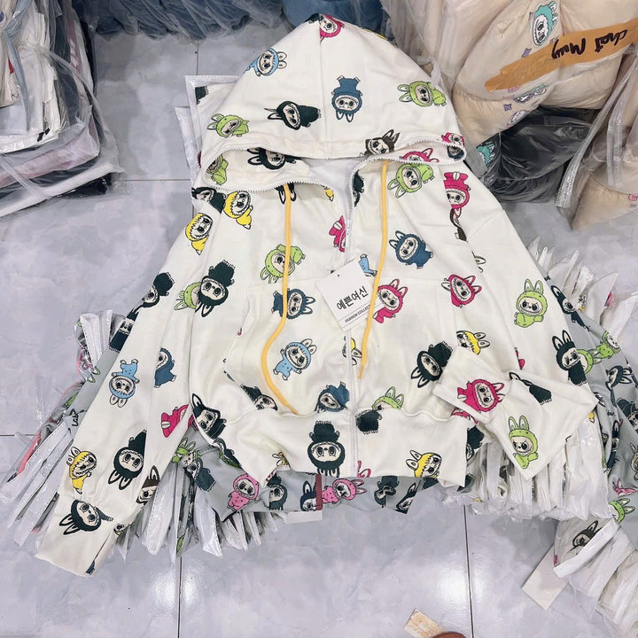 áo Khoác Nữ Vải Len Gân In Hình Lababu Có Túi Trong Tay Xỏ Ngón đẹp Tp49 – Golden Dream