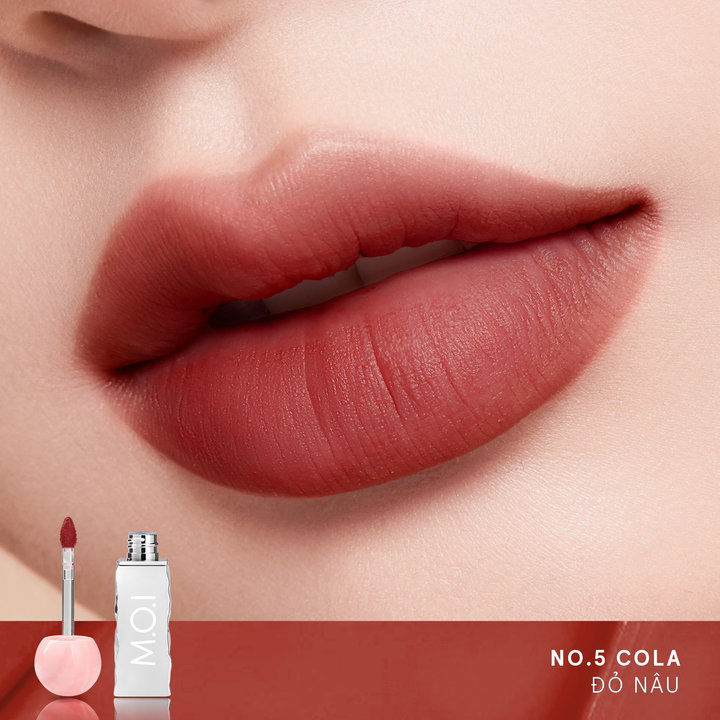 M.o.i – Son Kem M.o.i Lollipops Matte Lasting No.05 Cola 4g – Màu đỏ Nâu