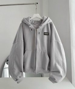 áo Khoác Nỉ Ngoại Dây Kéo Hoodie Zip Unisex, Chất Nỉ Bông Cotton Form Oversize , Bo Vải , Rộng Mũ 2 Lớp
