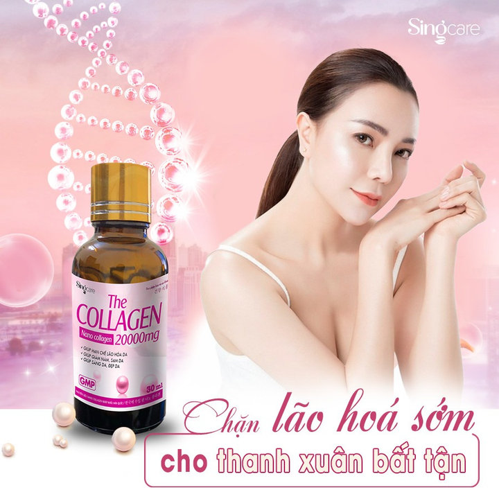 Nước Uống Collagen 20000mg Giảm Nám Da,sạm Da, Chống Lão Hóa,sáng Da, đẹp Da – Singcare – 10 Lọ/hộp