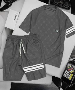 Bộ Thể Thao Nam Cổ Tròn ép Vân, Chất Liệu Vải Tổ Ong Thông Hơi Thoáng Mát – Men’s Style