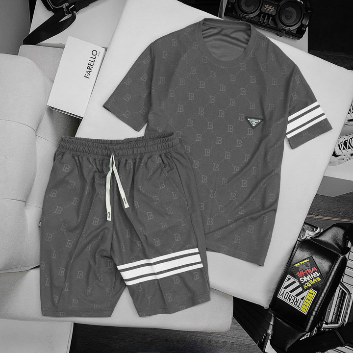 Bộ Thể Thao Nam Cổ Tròn ép Vân, Chất Liệu Vải Tổ Ong Thông Hơi Thoáng Mát – Men’s Style