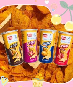 [combo 4 Hũ Snack] Snack Khoai Tây Lát Full 4 Vị Truyền Thống, Bbq, Cay Và Cà Chua ăn Vặt Siêu Giòn Thơm Ngọn đậm Vị