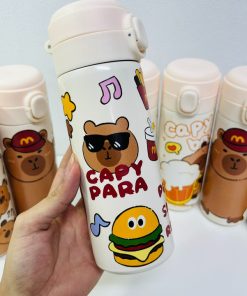 Bình Giữ Nhiệt Labubu/capybara 450ml Nút Bật Siêu đẹp – Su