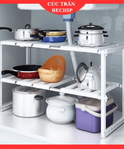 Kệ Gầm Bếp 2 Tầng đa Năng Tiện Dụng Tiết Kiệm Không Gian Nhà Bếp, Kệ để Nồi Niêu Xong Chảo – Ctb793