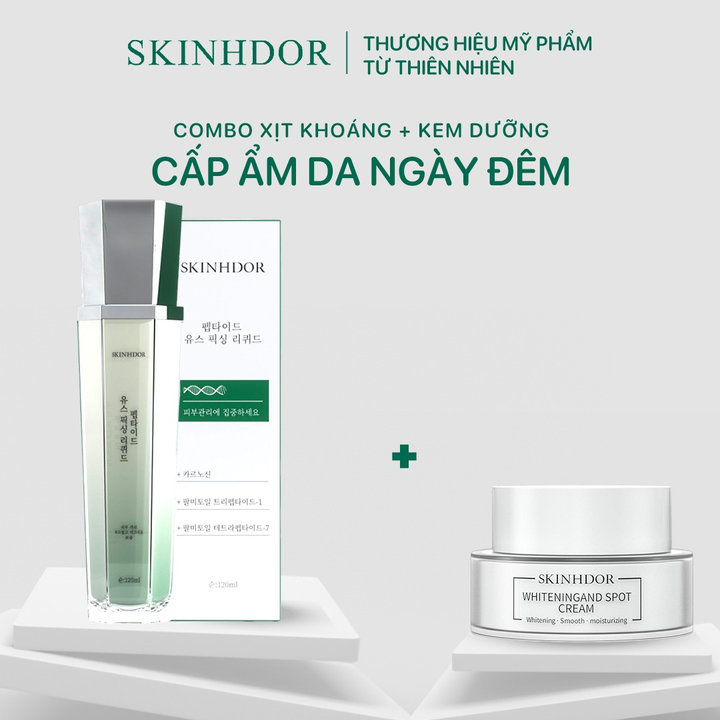 [combo 2sp] Combo Xịt Khoáng + Kem Dưỡng Skinhdor Chiết Xuất Từ Thiên Nhiên Mờ Nám, Sáng Da, Cấp ẩm, Phục Hồi Làn Da