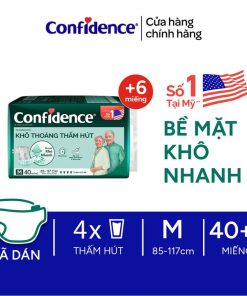 [tặng Thêm Tã] Tã Dán Người Lớn Confidence Classic Day Khô Thoáng Thấm Hút M40+6 / L40+6