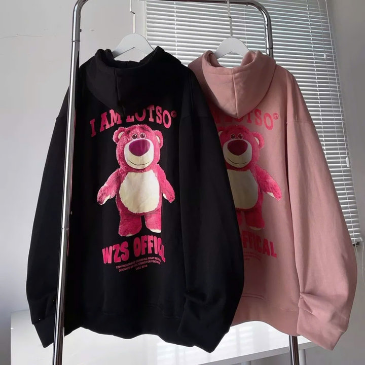 [hàng Zip] áo Khoác Nỉ Hoodie Gấu Cute Nam Nữ. Chất Nỉ Lót Bông. Nón 2 Lớp. Hàng Y Hình